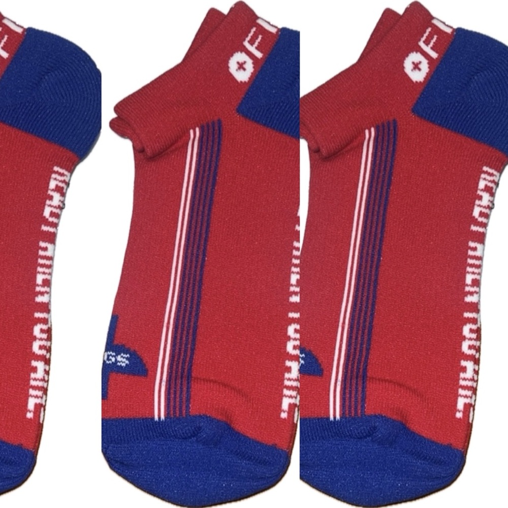 FIGS New 3 Ankle Socks Medium READY WHEN YOU ARE Red White Blue 100% AWESOME